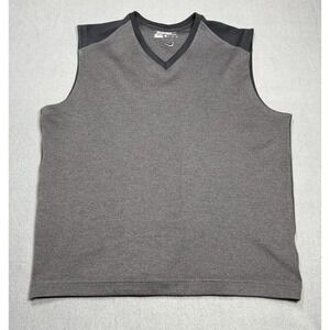 Nike Golf Tour Performance Vest Mens Extra Large Dri-Fit Gray V-Neck Sports